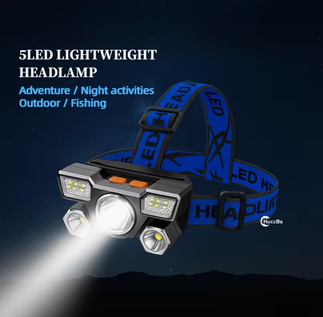 USB Rechargeable LED Head Torch – Lightweight Headlamp for Running & Camping