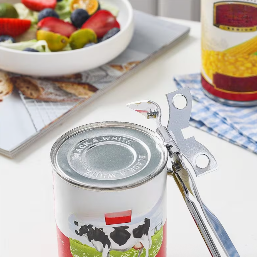 Stainless Steel Can Opener - Smooth-Edge Manual Tin Opener