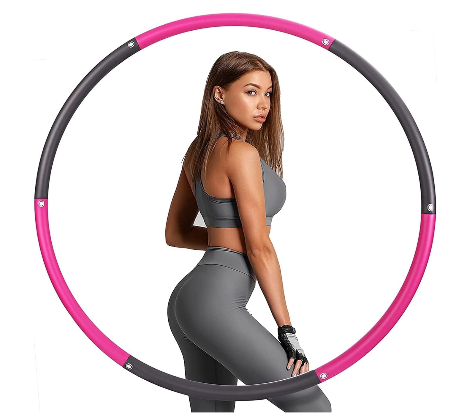 Weighted Fitness Hula Hoop - 37-Inch Adjustable Exercise Ring