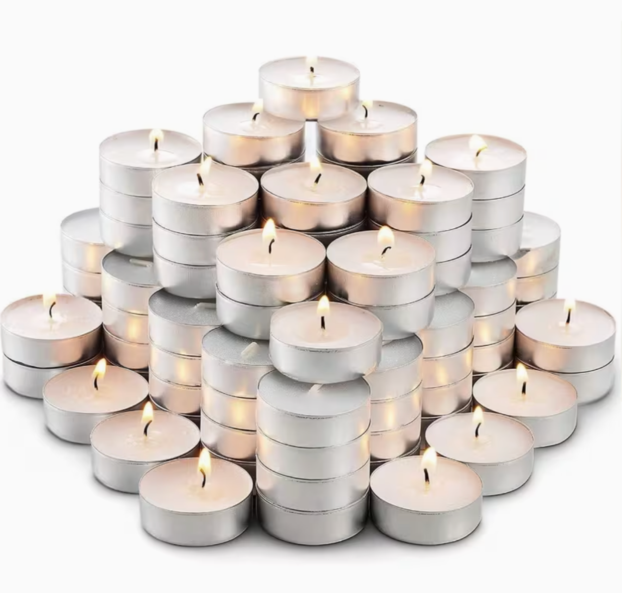 Unscented Tea Light Candles (Pack of 15) – Smokeless 3.5-Hour Burn